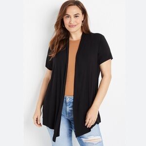 Lane Bryant Modal Black Open Front Cardigan Size 16